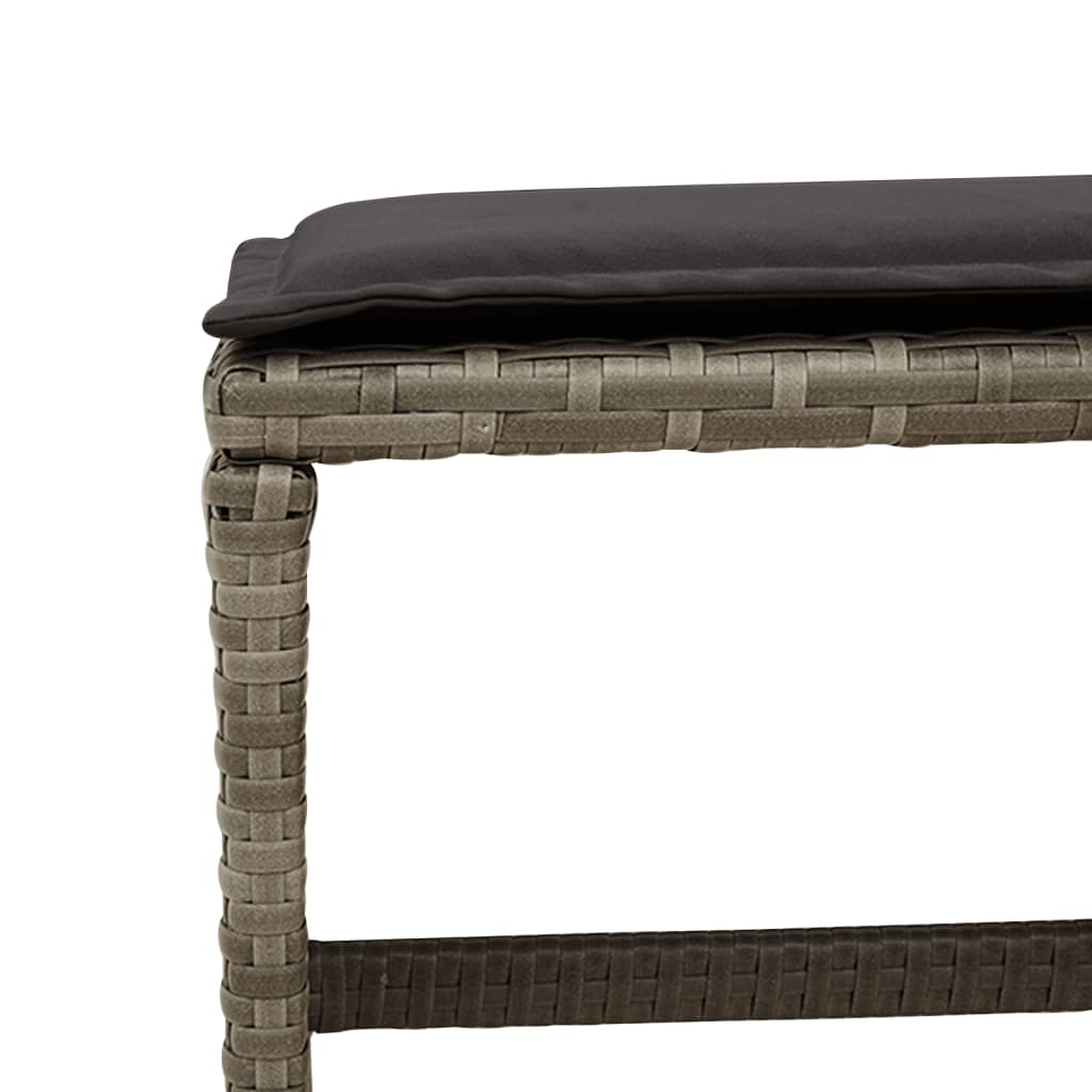 Set da Pranzo da Giardino 17pz con Cuscini Grigio in Polyrattan | homemem39