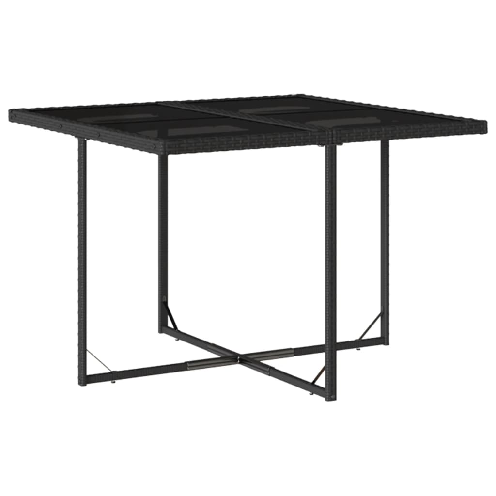 Set da Pranzo da Giardino 9 pz con Cuscini Nero in Polyrattan | homemem39