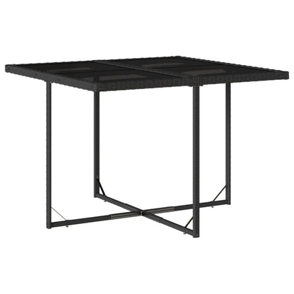 Set da Pranzo da Giardino 9 pz con Cuscini Nero in Polyrattan | homemem39