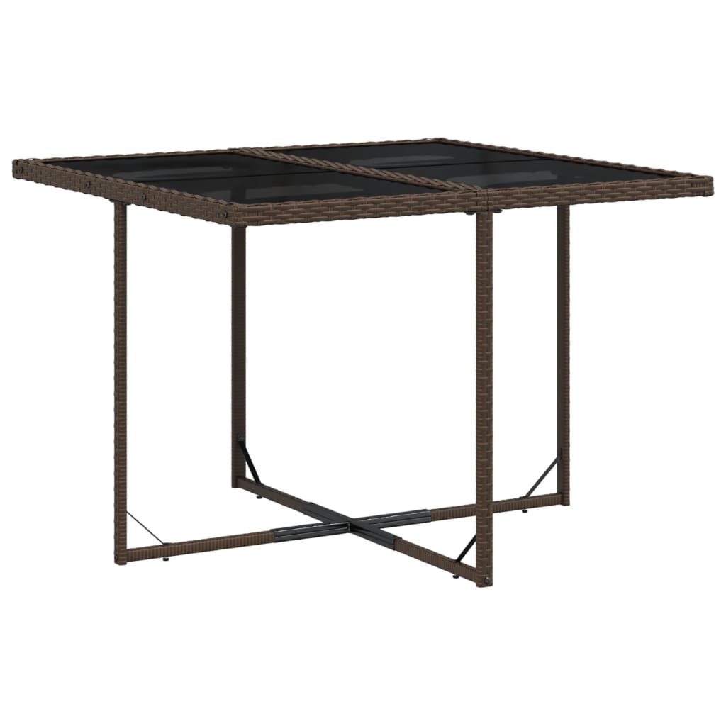 Set da Pranzo da Giardino 9pz con Cuscini Marrone in Polyrattan | homemem39