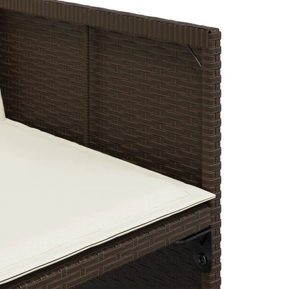 Set da Pranzo da Giardino 9pz con Cuscini Marrone in Polyrattan | homemem39