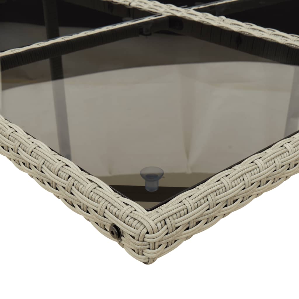 Set Pranzo da Giardino 9pz con Cuscini Grigio Chiaro Polyrattan | homemem39