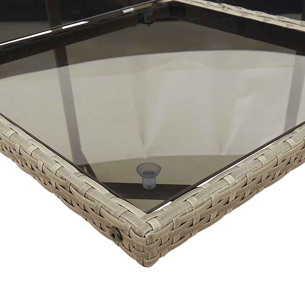 Set da pranzo da giardino da 9 pz con Cuscini in Polyrattan Grigio | homemem39
