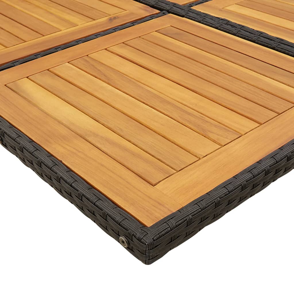 Set da Pranzo da Giardino 9 pz con Cuscini Nero in Polyrattan | homemem39