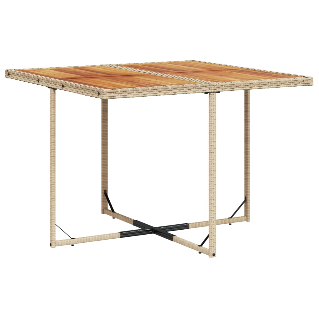 Set da Pranzo da Giardino 9 pz con Cuscini Beige in Polyrattan - homemem39