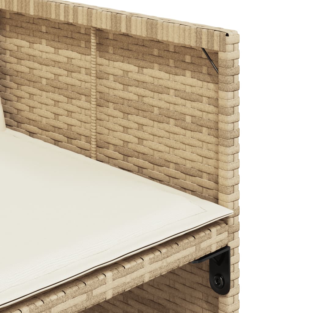 Set da Pranzo da Giardino 9 pz con Cuscini Beige in Polyrattan | homemem39
