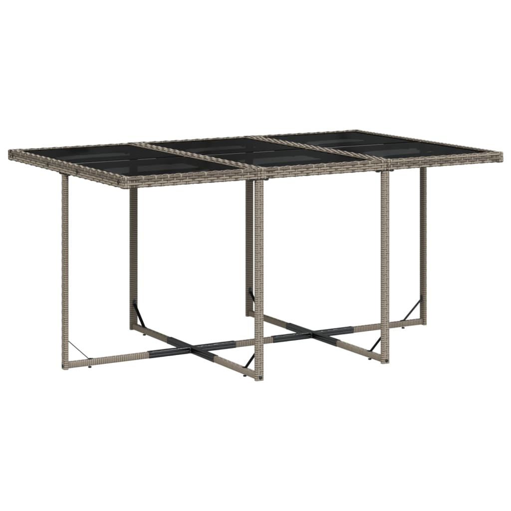 Set da Pranzo da Giardino 11pz con Cuscini in Polyrattan Grigio | homemem39