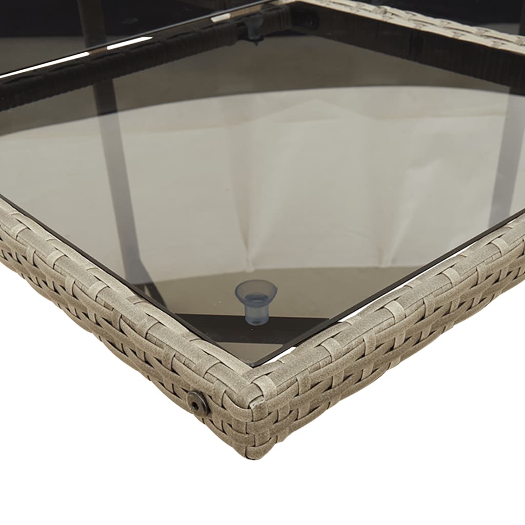 Set da Pranzo da Giardino 11pz con Cuscini in Polyrattan Grigio | homemem39