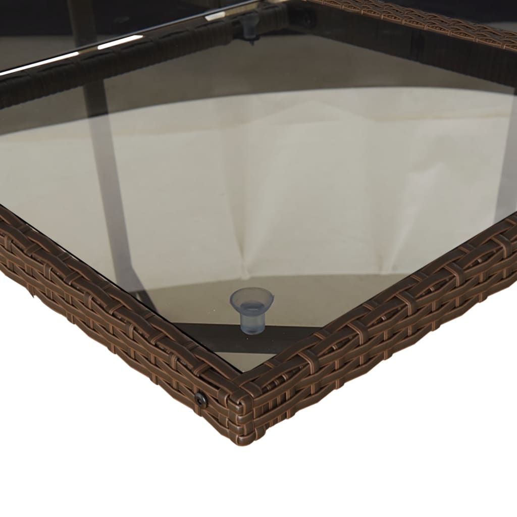 Set da Pranzo da Giardino 11 pz con Cuscini Polyrattan Marrone | homemem39