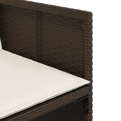 Set da Pranzo da Giardino 11 pz con Cuscini Polyrattan Marrone | homemem39