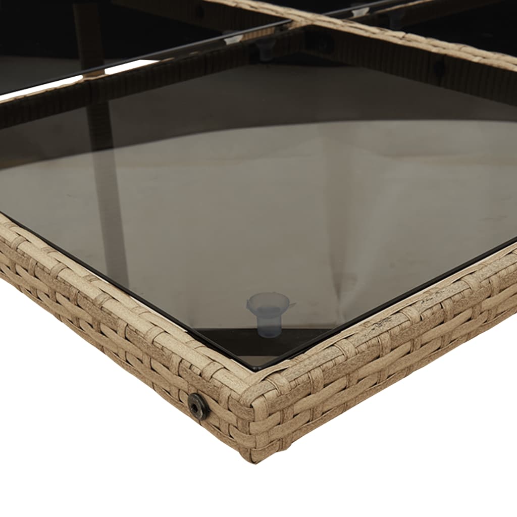 Set da Pranzo da Giardino 11 pz con Cuscini Beige in Polyrattan | homemem39