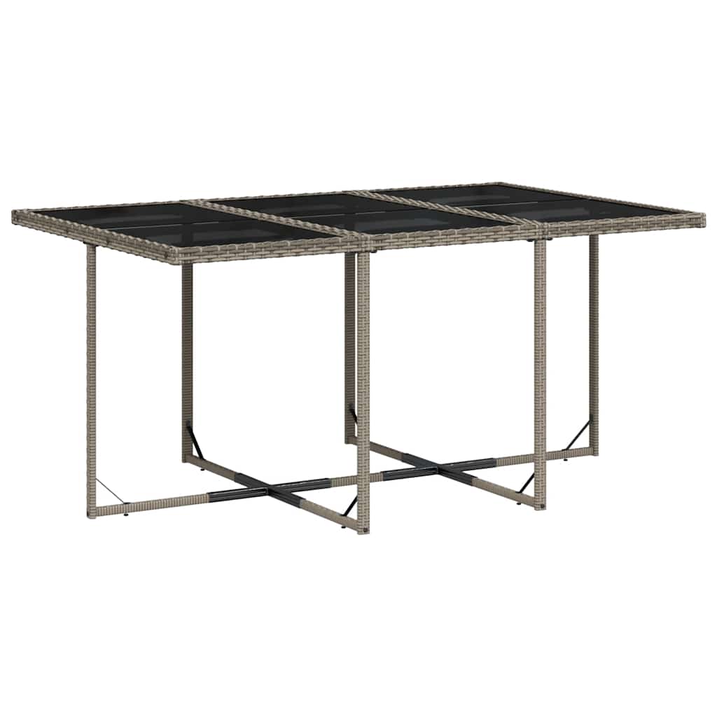 Set da pranzo da giardino da 11 pz con Cuscini in Polyrattan Grigio | homemem39