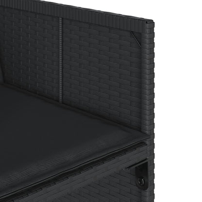 Set da Pranzo da Giardino 13pz con Cuscini Nero in Polyrattan - homemem39