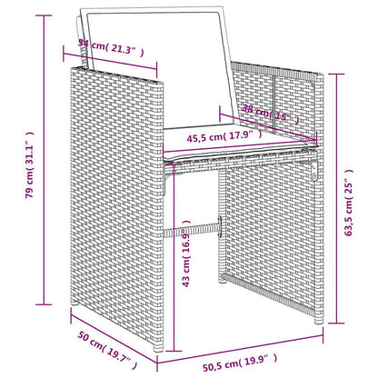 Set da pranzo da giardino da 13 pz con Cuscini in Polyrattan Grigio | homemem39
