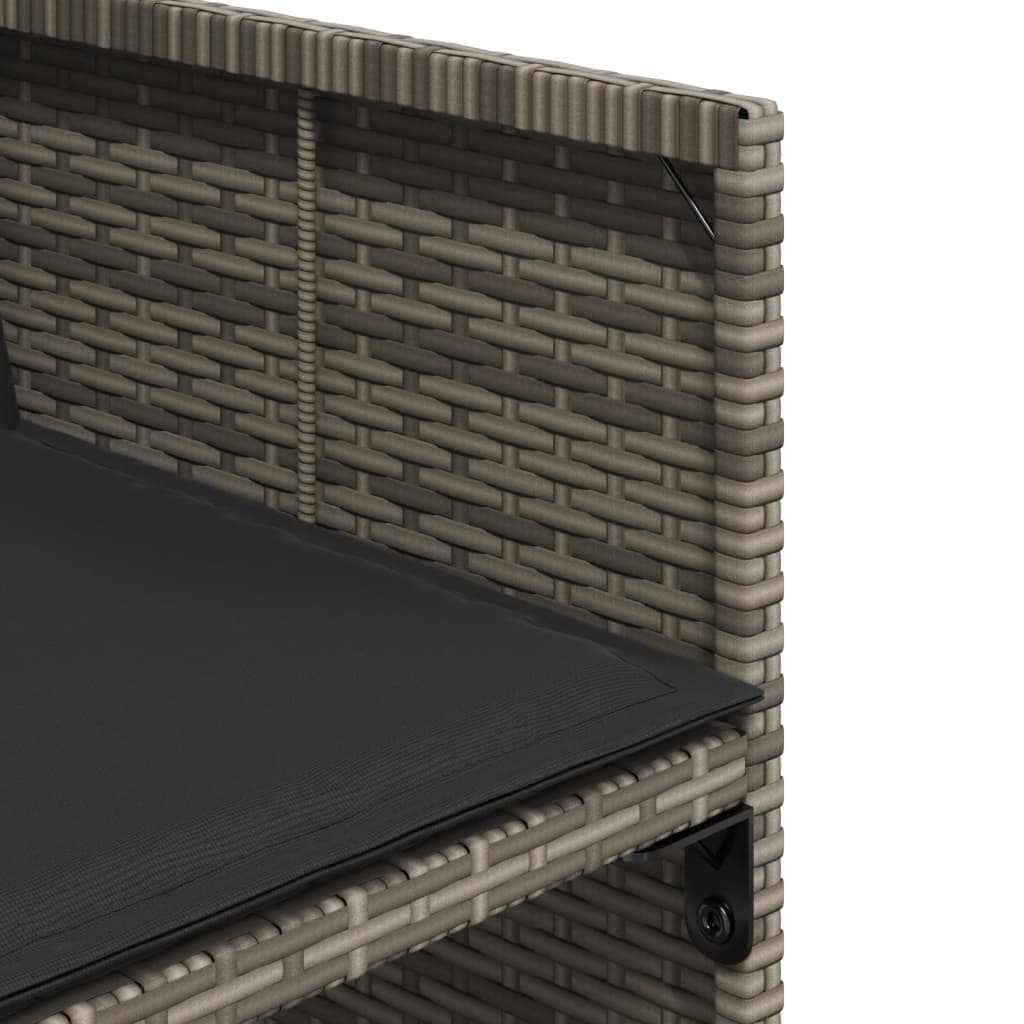 Set da Pranzo da Giardino 15 pz con Cuscini Grigio Polyrattan | homemem39