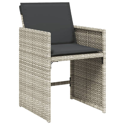 Set da Pranzo da Giardino 15 pz con Cuscini Grigio Polyrattan | homemem39