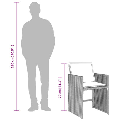 Set da Pranzo da Giardino 15 pz con Cuscini Grigio Polyrattan | homemem39