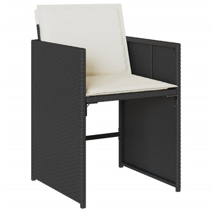 Set da Pranzo da Giardino 15 pz con Cuscini Nero in Polyrattan | homemem39