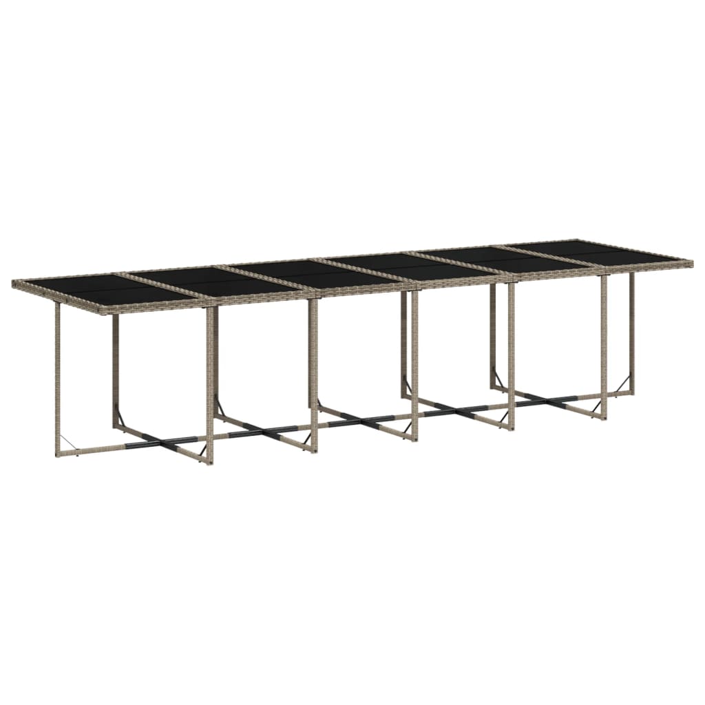 Set da Pranzo da Giardino 17pz con Cuscini Grigio in Polyrattan | homemem39