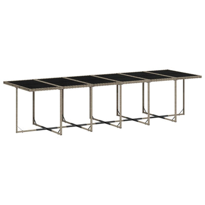 Set da Pranzo da Giardino 17pz con Cuscini Grigio in Polyrattan | homemem39