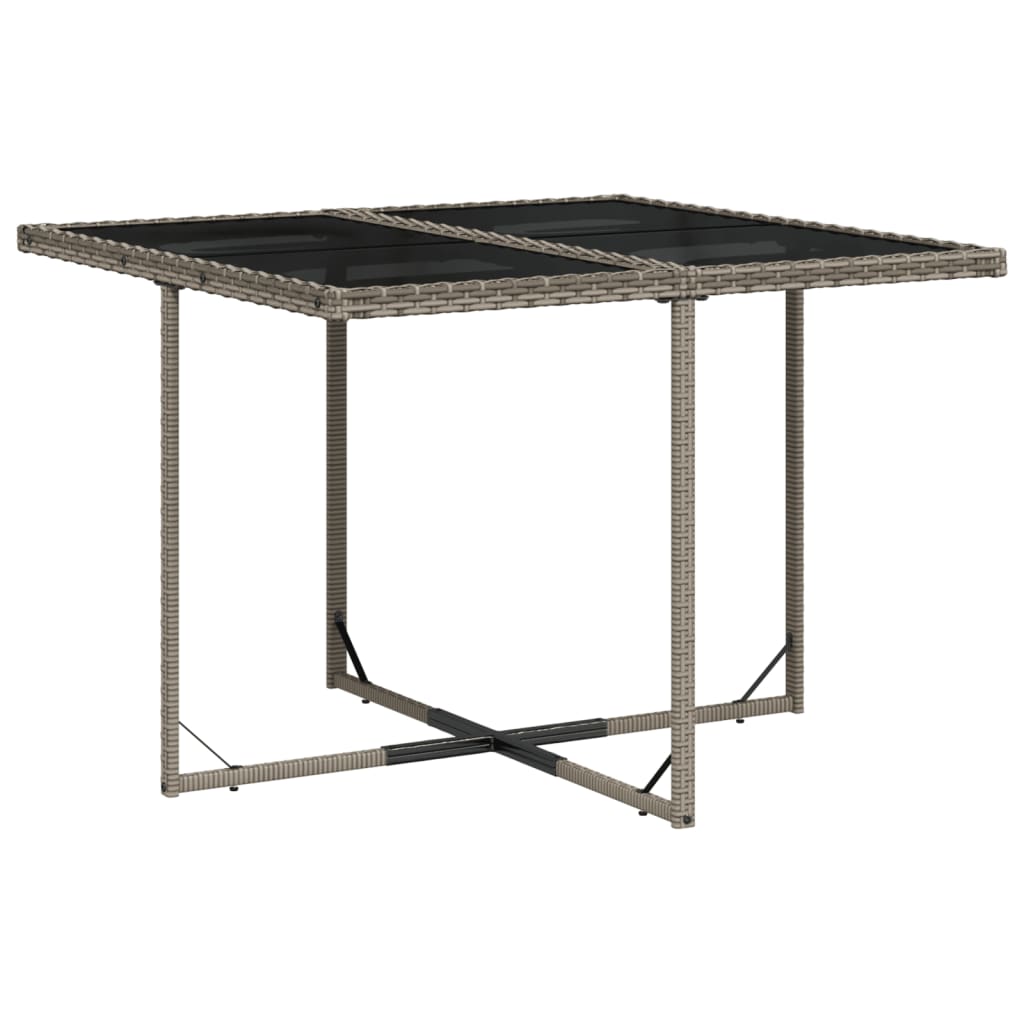 Set da Pranzo da Giardino 5 pz con Cuscini in Polyrattan Grigio | homemem39
