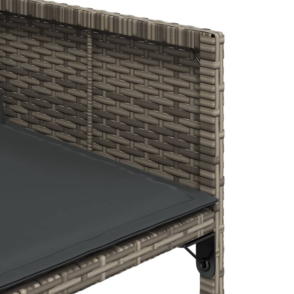 Set da Pranzo da Giardino 5 pz con Cuscini in Polyrattan Grigio | homemem39