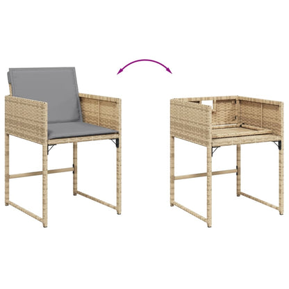 Set Pranzo da Giardino 5 pz con Cuscini Beige Misto Polyrattan | homemem39