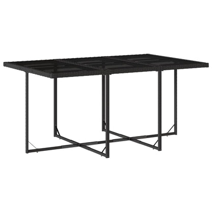 Set da Pranzo da Giardino 7 pz Nero con Cuscini in Polyrattan - homemem39