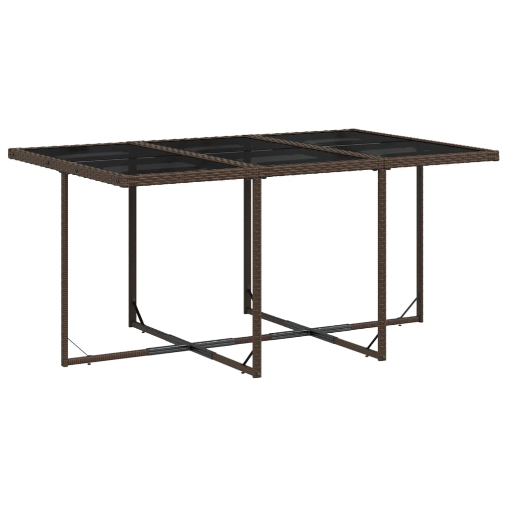 Set da Pranzo da Giardino 7pz con Cuscini in Polyrattan Marrone | homemem39