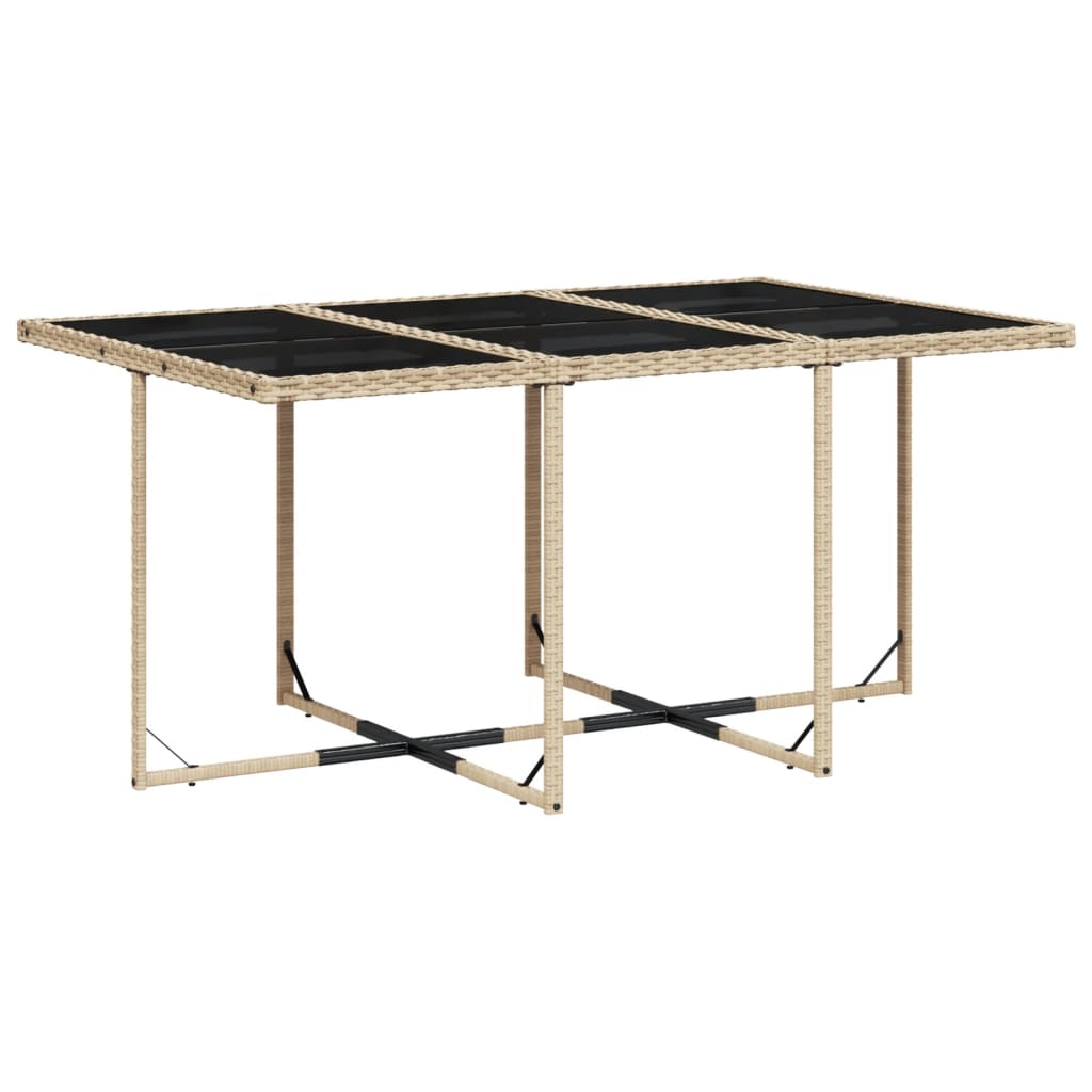 Set Pranzo da Giardino 7 pz con Cuscini Beige Misto Polyrattan | homemem39