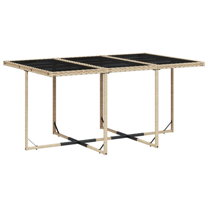 Set Pranzo da Giardino 7 pz con Cuscini Beige Misto Polyrattan | homemem39