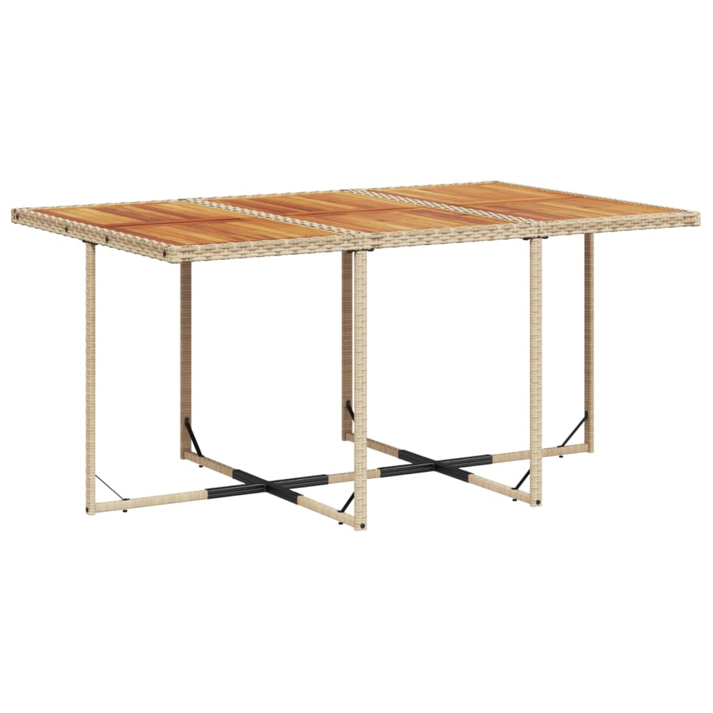 Set da Pranzo da Giardino 7 pz con Cuscini Beige in Polyrattan | homemem39