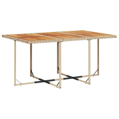 Set da Pranzo da Giardino 7 pz con Cuscini Beige in Polyrattan | homemem39