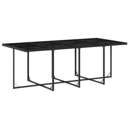 Set da Pranzo da Giardino 9 pz con Cuscini Nero in Polyrattan | homemem39
