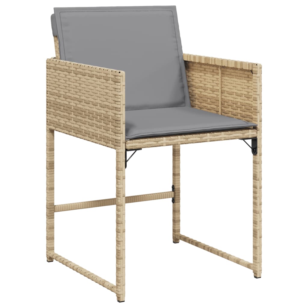 Set Pranzo da Giardino 9 pz con Cuscini Beige Misto Polyrattan - homemem39