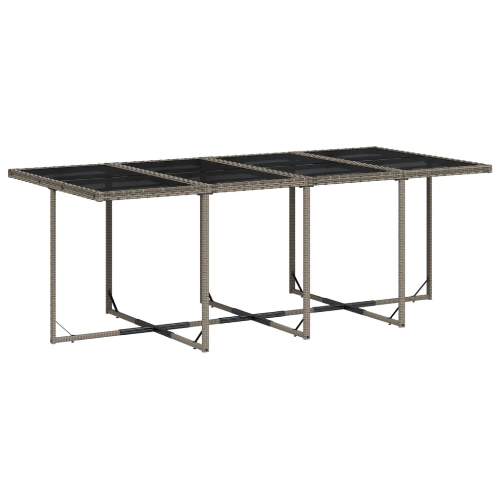 Set da pranzo da giardino da 9 pz con Cuscini in Polyrattan Grigio | homemem39