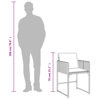 Set da pranzo da giardino da 9 pz con Cuscini in Polyrattan Grigio | homemem39