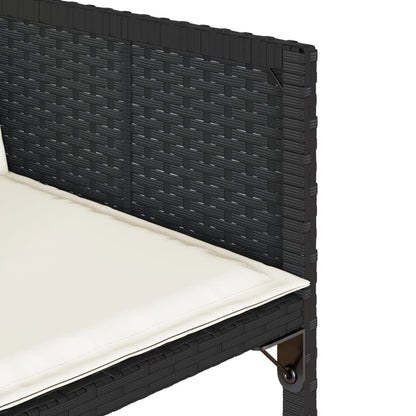 Set da Pranzo da Giardino 11 pz con Cuscini in Polyrattan Nero | homemem39