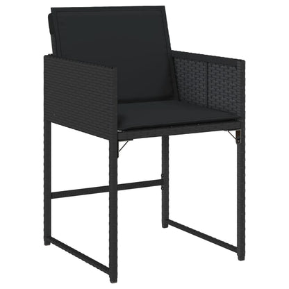 Set da Pranzo da Giardino 11 pz con Cuscini in Polyrattan Nero - homemem39