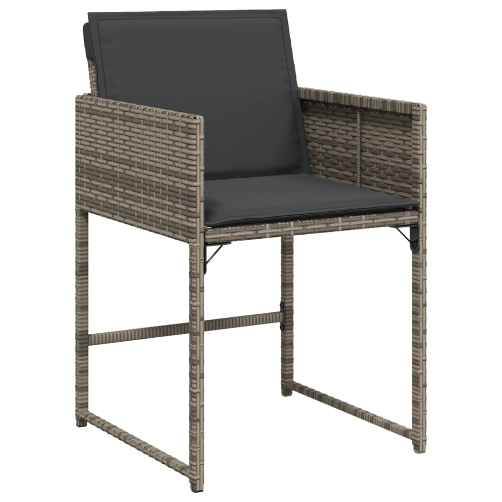 Set da Pranzo da Giardino 11pz con Cuscini in Polyrattan Grigio - homemem39