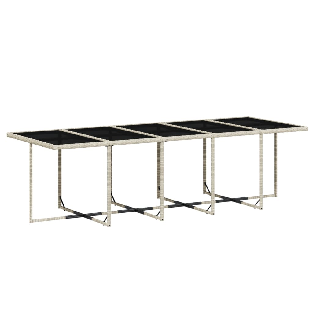 Set Pranzo Giardino 11pz con Cuscini Grigio Chiaro Polyrattan - homemem39