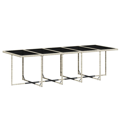 Set Pranzo Giardino 11pz con Cuscini Grigio Chiaro Polyrattan - homemem39