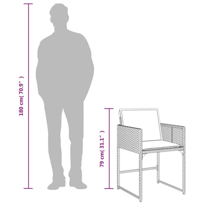 Set da Pranzo da Giardino 11 pz con Cuscini in Polyrattan Nero | homemem39
