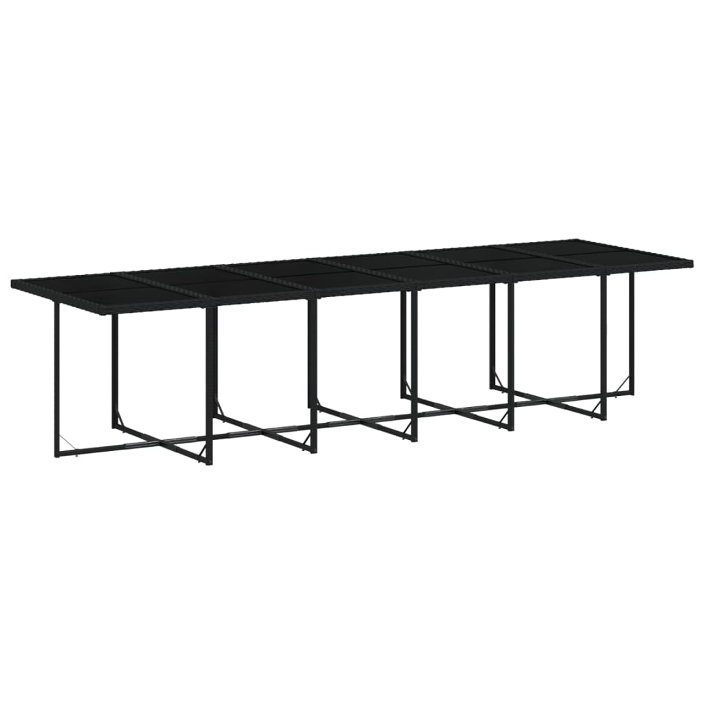 Set da Pranzo da Giardino 13pz con Cuscini Nero in Polyrattan | homemem39