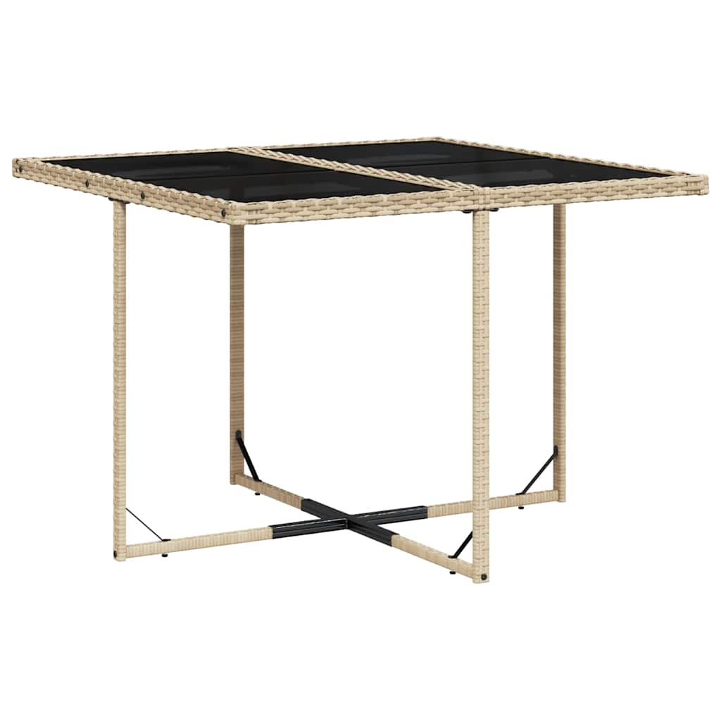 Set da Pranzo da Giardino 9 pz con Cuscini Beige in Polyrattan | homemem39