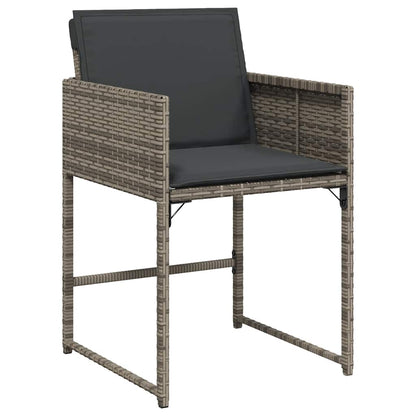 Set da Pranzo da Giardino 9 pz con Cuscini in Polyrattan Grigio | homemem39