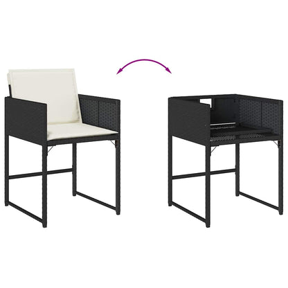 Set da Pranzo da Giardino 11 pz con Cuscini in Polyrattan Nero | homemem39