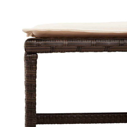 Set da Pranzo da Giardino 11 pz con Cuscini Polyrattan Marrone | homemem39