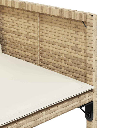 Set da Pranzo da Giardino 11 pz con Cuscini Beige in Polyrattan | homemem39