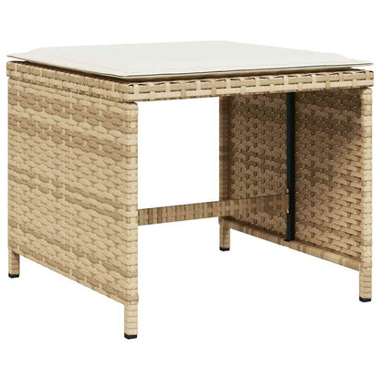 Set da Pranzo da Giardino 11 pz con Cuscini Beige in Polyrattan | homemem39